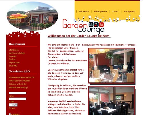 Garden Lounge Kelheim, Das CafÃ¨ - Bar - Restaurant mit idyllischer Terrasse unter Palmen