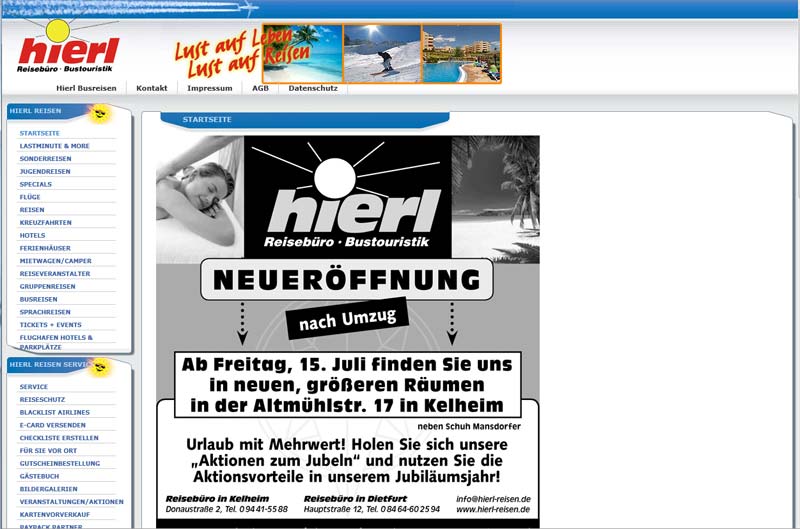 ReisebÃ¼ro Hierl in Kelheim, Beilngries und Dietfurt im wÃ¼nderschÃ¶nen AltmÃ¼hltal